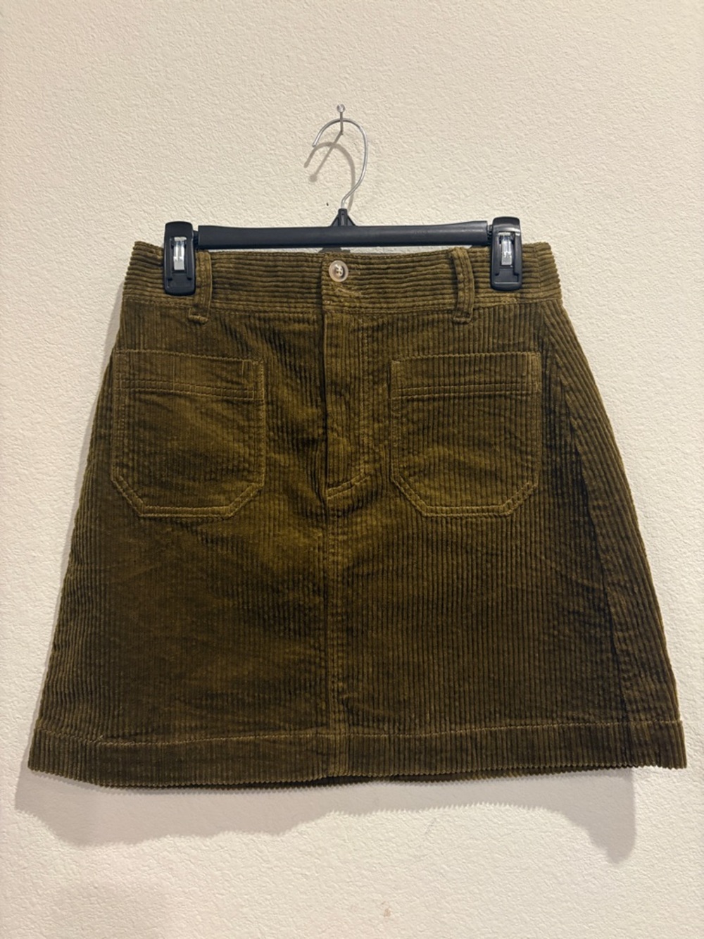 Madewell Olive Green Corduroy Mini Skirt